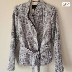 Women's Black and White Textured Jacket